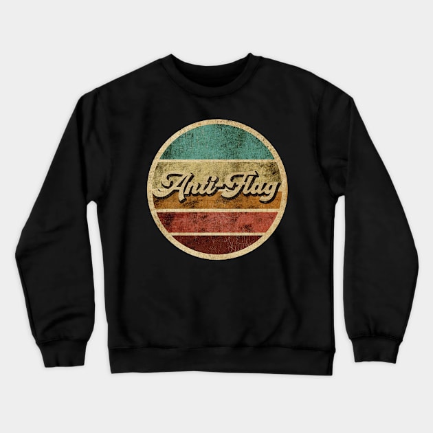 Tanatoraja, circle retro faded Anti-Flag Crewneck Sweatshirt by TANATORAJA.WISATA